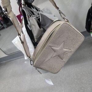 Vintage Havana Metallic Beige Star Crossbody Bag